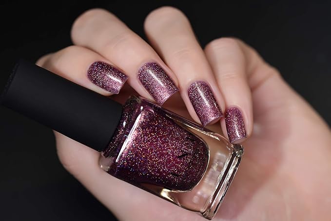 ILNP No Promises - Dark Amaranth Pink Holographic Nail Polish