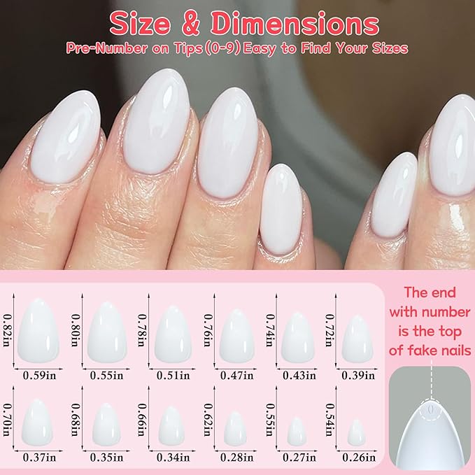 120pc White Almond Press on Nails Short Fake Nails Press ons for Women Acrylic Nails Press on Nails&Glue Tabs, Short White Press on Nails Almond False Nail Tip Stick on Artificial Fingernail