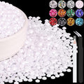 6000PCS 4mm Resin Rhinestones Bulk for Crafting (White), Flatback Bedazzling Crystals for Crafts DIY Nail Decoration, Gems Charms for Tumbler Shoes Clothing Fabric with Pickup Pen and Tweezers