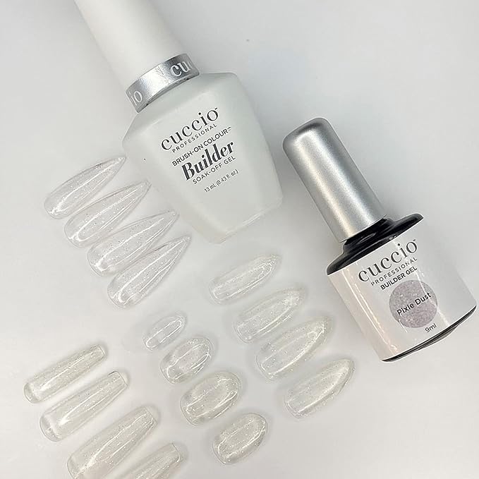 Cuccio Pro Brush-On Colour Builder Soak Off Gel - LED and UV Self-Leveling Lightweight Formula - Camouflages Re-Growth and Corrects Uneven Nail Beds - Base Coat - Pixie Dust - 0.43 oz
