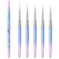 Makartt Nail Art Brushes Set: 5pcs Liner Brushes 7/9/11/15/25mm Thin Nail Art Design Brush with Cap Nail Polish Brush for Builder Gel 3D Nail Gel French Tip Tool Nail Painting