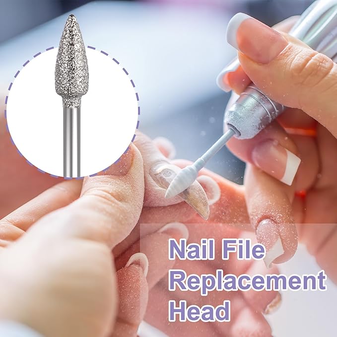 ANCIRS 30 Pcs Nail File Replacement Head Refills Set, Nail Drill Bits for Finishing Salon Electronic Manicure, Nail Manicure Pedicure Tools (5 Styles)