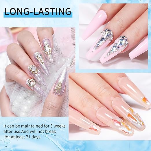 Nail Rhinestone Glue Set - Durable Nail Gem Adhesive, for Securing Nail Gems, Rhinestones & 3D Nail Charms, Long-Lasting Rhinestone Glue for Nails
