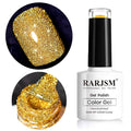 Glitter Gel Nail Polish, Gold Diamond Gelpolish Spark Shiny Nail Art Soak Off U V L E D Lacquer Gel Nail Starter Manicure Salon DIY at Home RAR82