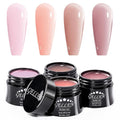 Gellen Builder Gel, Nail Extension UV Nail Gel Set Acrylic Nail Gel Kit, Easy DIY Home Gel Manicure - Pink Nudes Peach 4 Colors Hard Ge l Builder 15ml