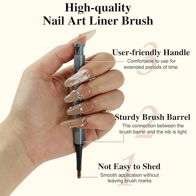 12Pcs Nail Art Brush Set,Professional Nail Art Brush Set with Push-Button Quick-Change,Nail Brushes for Acrylic,Gel,French Tips & Designs,Ergonomic Portable Kit with Storage Case(Marble)