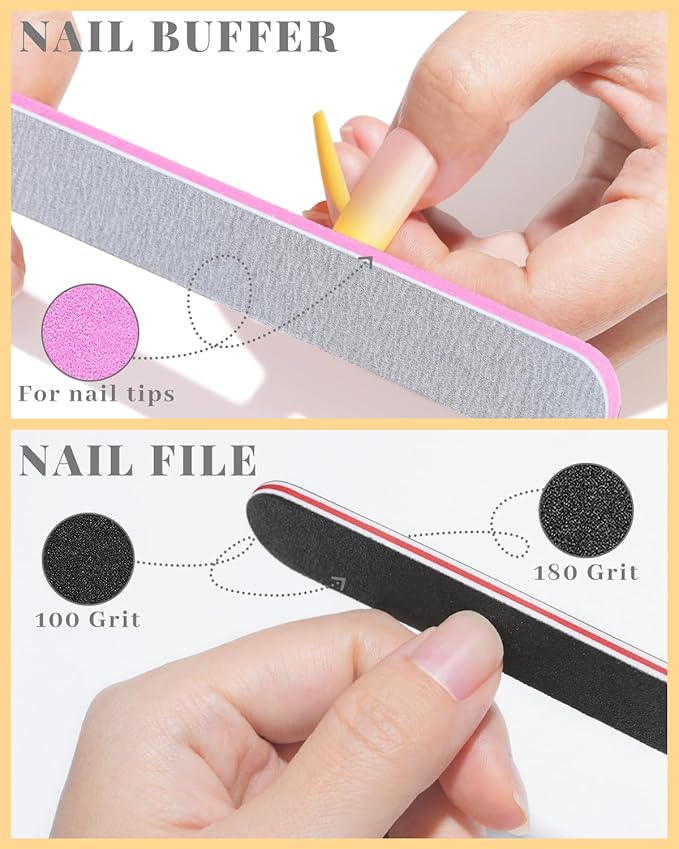 MORGLES Extra Long Tapered Square Nail Tips, 240 Pcs 3XL Full Cover Fake Tips Clear Nail Kit with Glue, Clipper, Files and Cuticle Fork for Acrylic Home DIY with Box