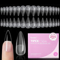 Beetles Tipex Lite Pre-Built Apex Gel Nail Tips, Stiletto Medium, 256pcs Value Pack, 16 Sizes, Flat-Nail Friendly Acrylic Tips for Natural Nail Beds, Easy for Beginner DIY