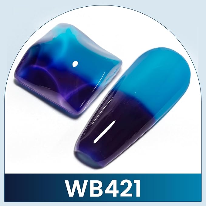 YTD Likomey Color Changing Gel Nail Polish,15ml Deep Purple To Turquoise Green Mood Temperature Change Colors,Thermal Ombre Home Salon Fall Winter Manicure UV Nail Gel,WB421