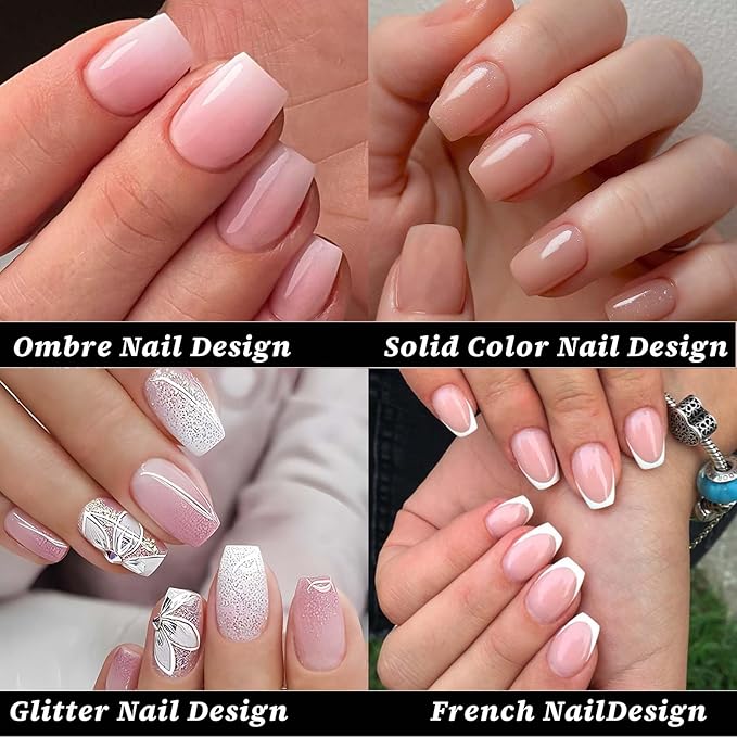300pc Extra Short Coffin Gel Nail Tips Clear Fake Nail, XS Clear Press on Nails Short Coffin Soft Gel Nail Tips Acrylic Nails Full Cover False Nail Artificial Fingernail for Nail Extension Press-ons