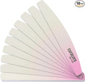 Curacoro 10 PCS Nail File - Professional Half-Moon Nail Files Double Sided Emery Board (80/100 Grit), Washable Nail Files and Buffers, Smooths & Shapes Nails, Manicure & Pedicure Buffing Tools