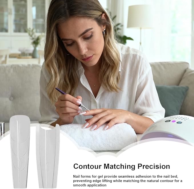 Crystal Form – Oval Extension Template, Paper Sandwich Nail Guide, Clear Shaping Mold | Flexible Builder Sheet, Salon Tool for Acrylic Gel Work, Precision Manicure Craft, Quick Design Aid