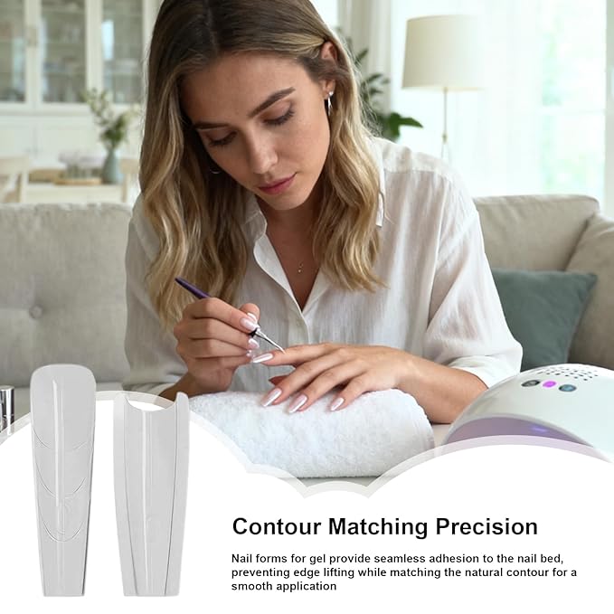 Nail Forms, 10.55 x 4.76 x 1.18in Professional 240 Pieces Tools - Nail Molds Extension Tips Reusable,for Personal Salon Home Fashion Beauty Manicure Daily Styling