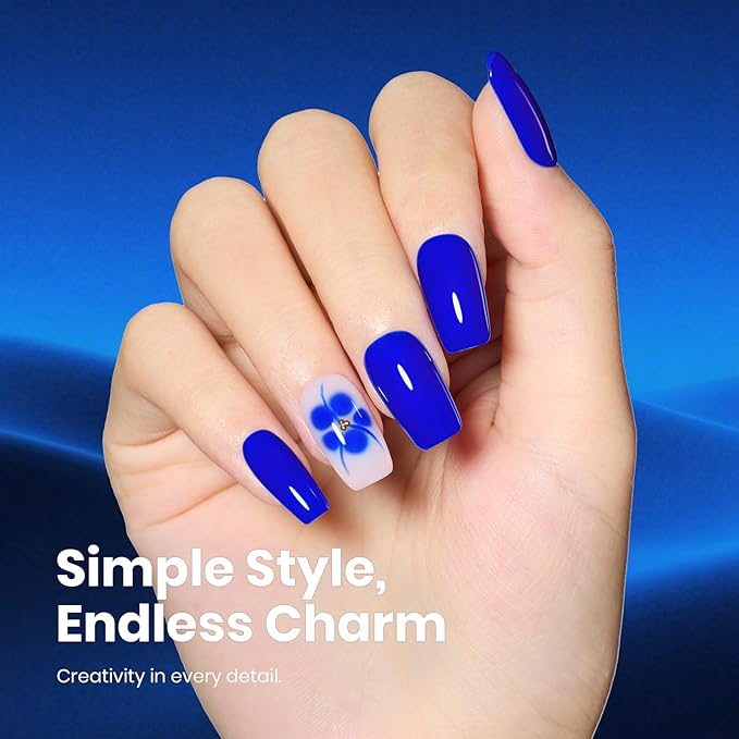 Beetles Blue Gel Nail Polish - Royal Blue Color Gel Polish 15ml Soak Off Uv/LED Nail Lamp Nail Art Design Manicure Salon Diy Home for Women