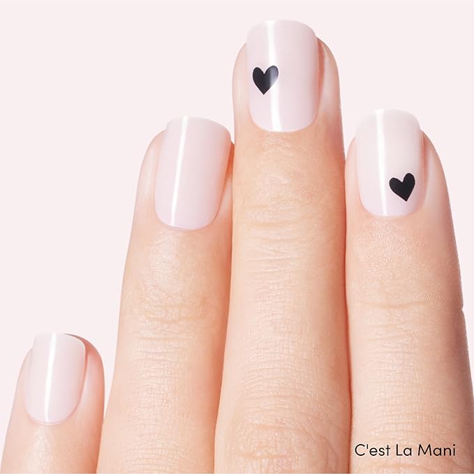 Dashing Diva Glaze Nail Strip Duo - Black Out Collection - Real Black & C'est La Mani - Long Lasting, Chip Resistant, Semi-Cured Gel Nail Strips - Contains 2 Colors