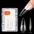 modelones Long Stiletto Nail Tips, Pre-shaped Soft Gel Tips Fake Nails False Acrylic Clear Full Cover Press on Extension Kit Gel Manicure DIY at Home 216PCS 12Sizes