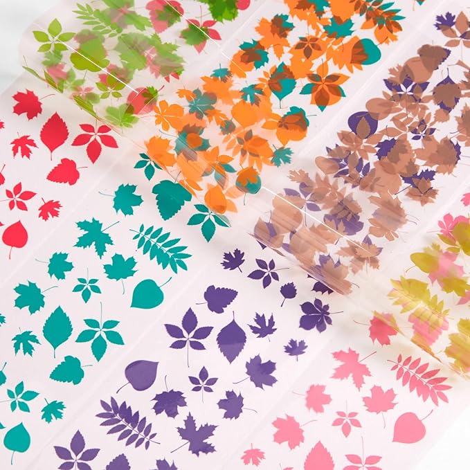 DANNEASY 300 Sheets Holographic Nail Foils Film, Iridescent Nail Art Transfer Foil Stickers Flower Leaf Foil Paper Sheets Starry Sky Star Design Sticker for Nails Decoration Supplies