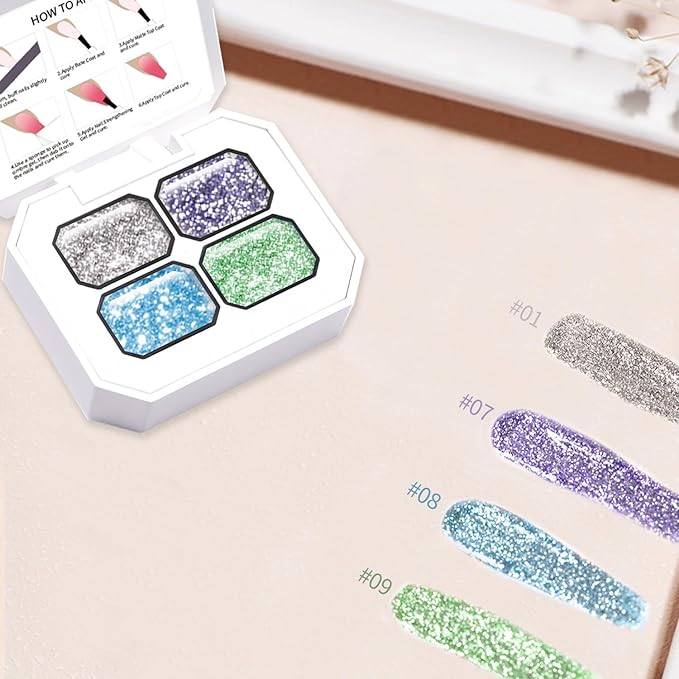 Professional Ombre Gel Nail Polish Kit, 4 Colorful Painting Paint Gel for Natural Nails Gradient Design with 100PCS Nail Sponges & Grabbing Pen For Salon And Home DIY (B2)