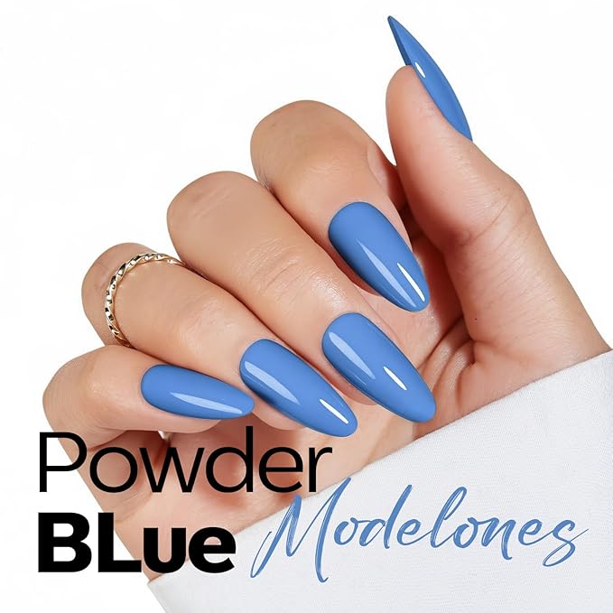 modelones Azure Blue Gel Nail Polish Blue Gel Polish Soak off LED Pastel Solid Nail Gel Polish Nail Art Manicure 15 ML