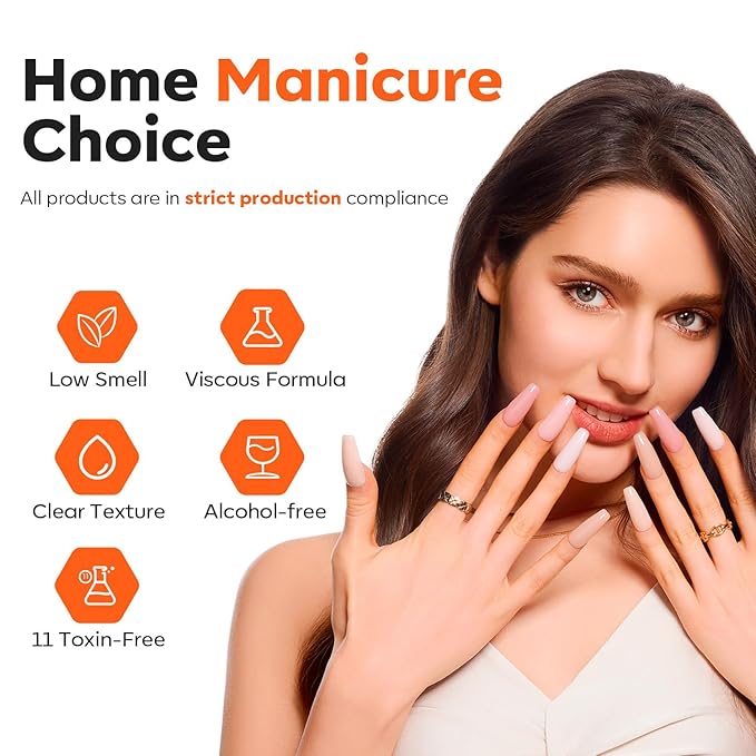 modelones Solid Builder Gel for Nails, Clear Poly Hard Gel Extension for Non-Sticky Apply Upgraded 3D Art Sculpting Molding Starter-friendly 50g