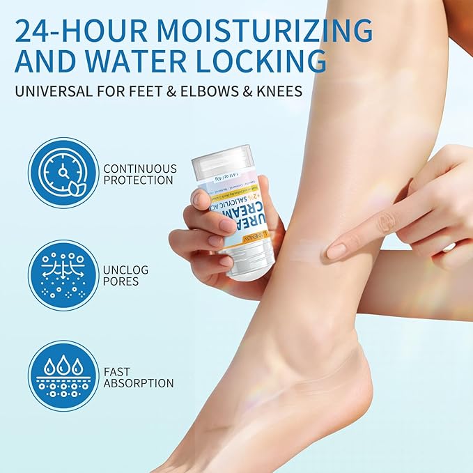 42% Urea plus 2% Salicylic Acid Foot Cream Moisturizer for Dry Cracked Feet Knees Elbows Hands Hydrates & Nourish Foot Care for Softens Exfoliates Dead Skin Smoothing Skin, 1.41 Oz