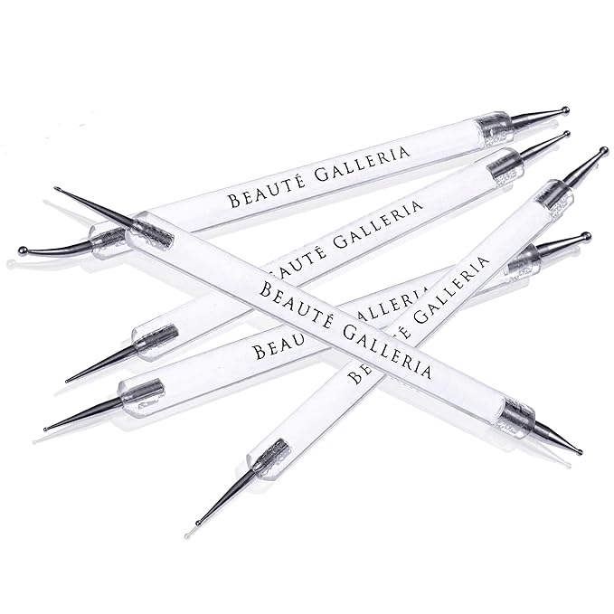 Beaute Galleria 5 Piece (10sizes) 2-Way Dotting Pens Nail Art Design Marbleizing Dotting Swirling Manicure Tools Mandala Art Painting Stylus