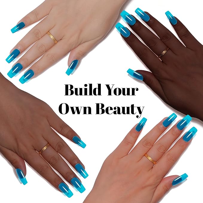 YTD Likomey Jelly Blue Gel Nail Polish,15m Sheer Translucent Fine Pigment UV Nail Gel,Salon Home DIY Nail Art Manicure and Pedicure Fall Winter Color Varnish,CS483