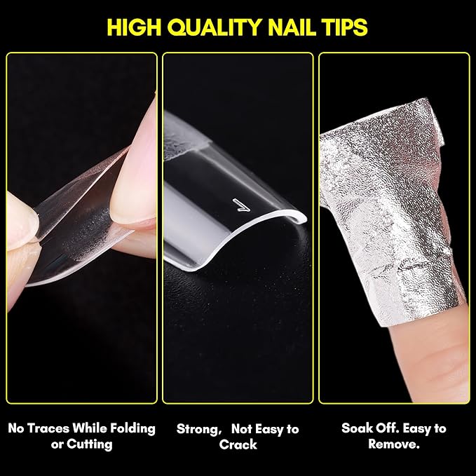 Makartt Medium Square Fake Nail Tips: 120pcs Clear Full Cover Half Matte Soft Gel Pre-shape Acrylic Gel Press on Extension for Nails, 12 Sizes French Manicure Salon Home DIY with Box