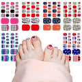 Glitter Nail Stickers for Adult Women 200+ Designs, Self Adhesive Nail Decals Manicure Tip for Fingernails Toenails Summer Party Favors