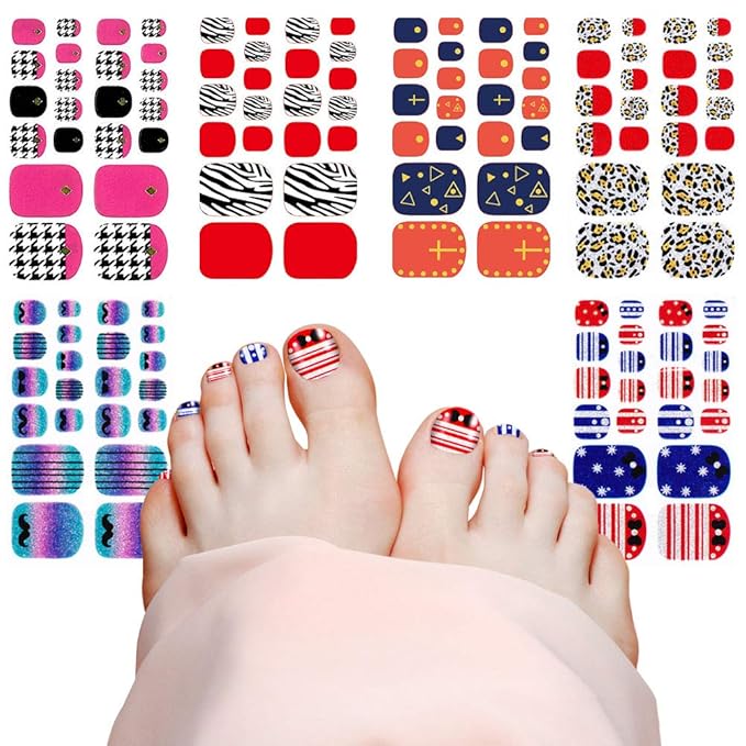 Glitter Nail Stickers for Adult Women 200+ Designs, Self Adhesive Nail Decals Manicure Tip for Fingernails Toenails Summer Party Favors