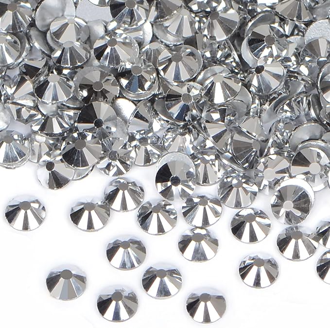 1440PCS Art Nail Rhinestones Non Hotfix Glue Fix Round Crystals Glass Flatback for DIY Jewelry Making with one Picking Pen (ss12 1440pcs, Labrdor)