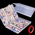 2PCS Press on Nail Organizer, Clear Press on Nail Storage Box Acrylic Nail Art Display Packaging Box Fake Nail Storage Case with Transparent Tape (Not Inlcuded Press on Nail) (8.9x6.5x0.7inch)