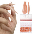 Allkem Soft Gel Nail Tips - 360 pcs XXL Stiletto Nail Extensions Kit - 12 Sizes Extra Extra Long Full Cover Nails - Nude (360 Pieces)