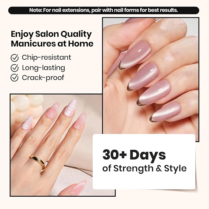 Beetles Builder Gel for Nails,3 Pcs Clear Builder Nail Gel with Base & Top Coat Gel for Nail Strengthening Apex Building Extension for Beginner DIY Salon at Home,UV & LED Lamp Needed