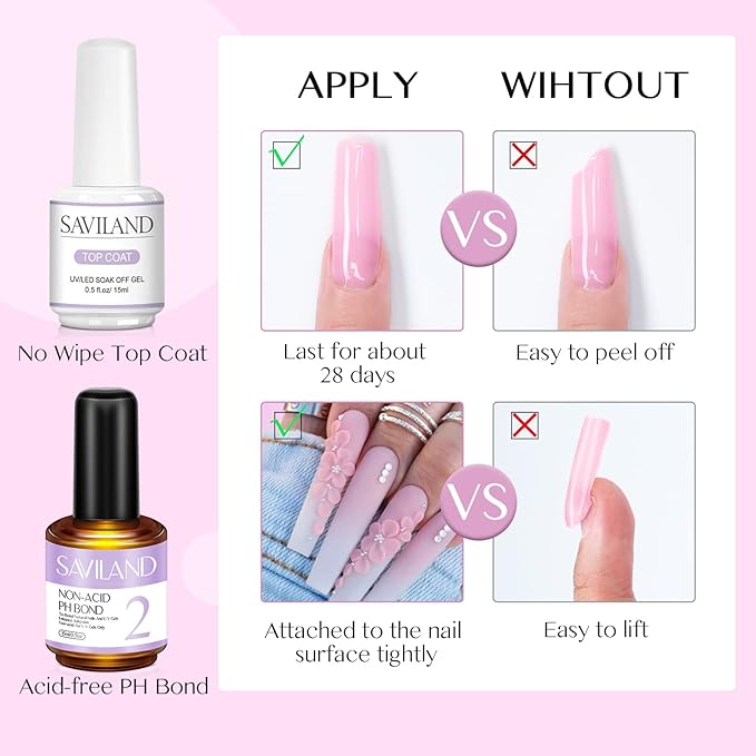 SAVILAND Acrylic Nail Kit with Drill - 0.5Oz Clear/White/Pink Acrylic Powder and Liquid Set Nail Drill with Brushes Tool Kit for Nails Extension Home DIY & Salon