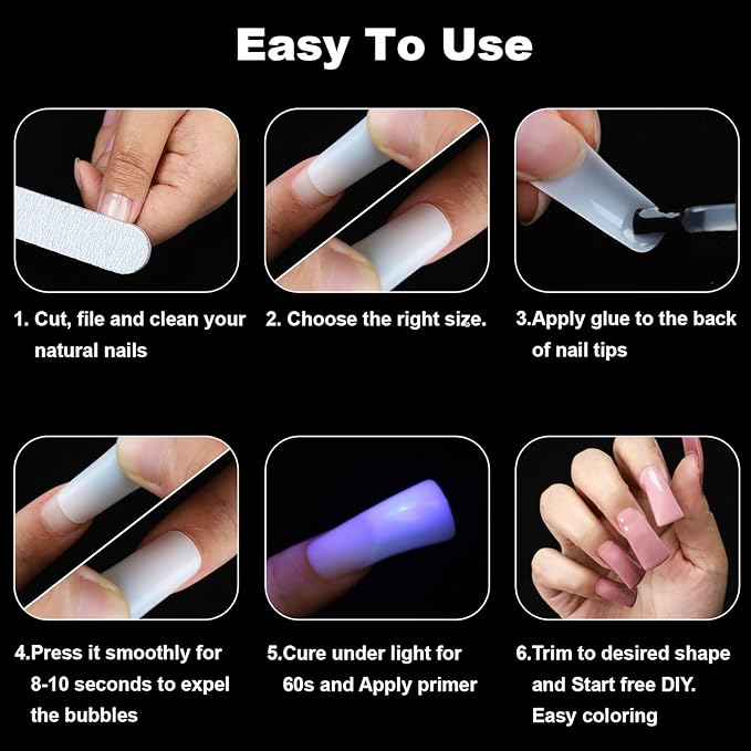 550Pcs Natural Duck Nail Tips Full Cover XL Long Duck Nails Tips Press On - 11 Sizes Acrylic Gel DIY Nail Extensions for Salon-Worthy Duck Shaped Manicures & Nail Art with Box