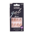 KISS Gel Fantasy 28 Pcs Press On Nails, Medium Oval Fake Nails, Pink Nude Chrome Stick On Extensions, Reusable Full Cover Kit with Glue, Manicure Stick & File, Wear for 7 Days, Vegan & Cruelty Free