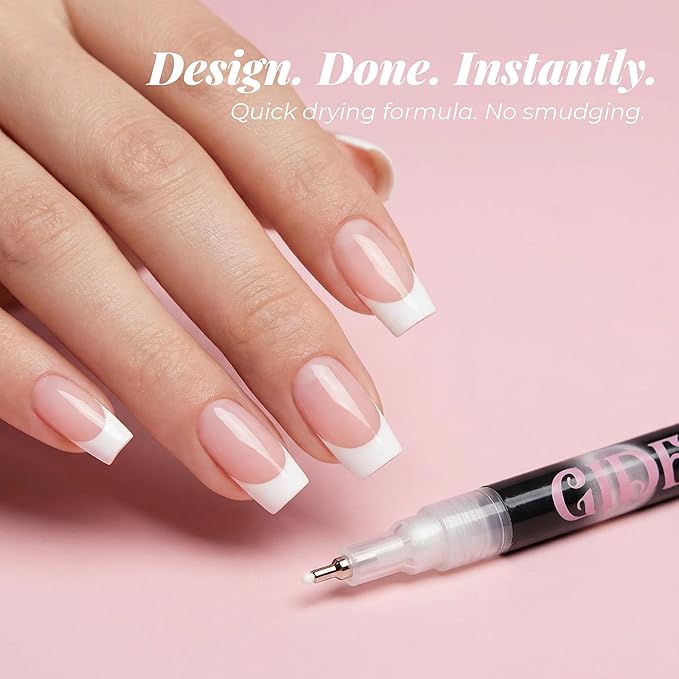 Nail Art Markers, 0.5mm Polish Pens & Easy Control 12 Colors 3D Nail Art Kit for DIY, Nail Art Brushes, Professionals & Beginners