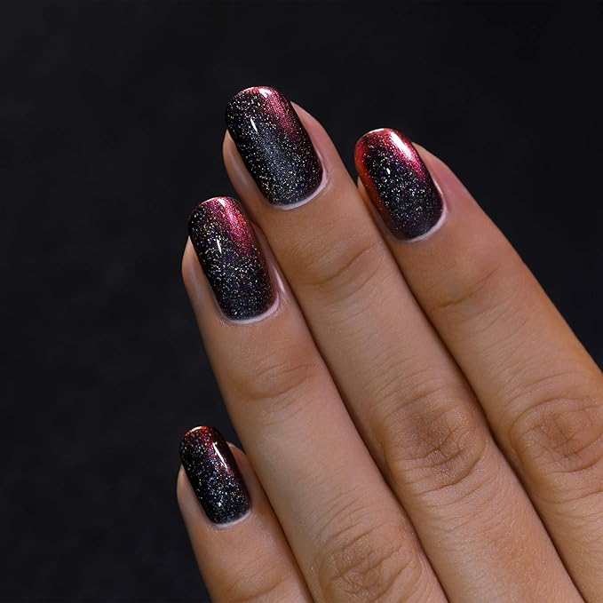 ILNP Eclipse (H) - Black to Red Holographic Ultra Chrome Nail Polish
