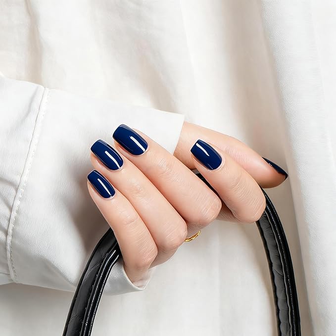 MEGIOR Navy Blue Gel Nail Polish 0.5 Fl Oz Dark Blue Long Lasting Soak Off UV LED Lamp Light Curing TPO Free Gel Polish Kit for Salon and Nail Art Starter Manicure DIY at Home
