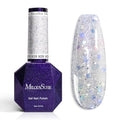 MelodySusie Galaliver Silver Glitter Gel Nail Polish, 15ML Shimmer Silver Diamond Sparkle Gel Polish Soak Off UV LED Cured Long Lasting Gift for Women DIY Nail Design Nail Art Manicure X09
