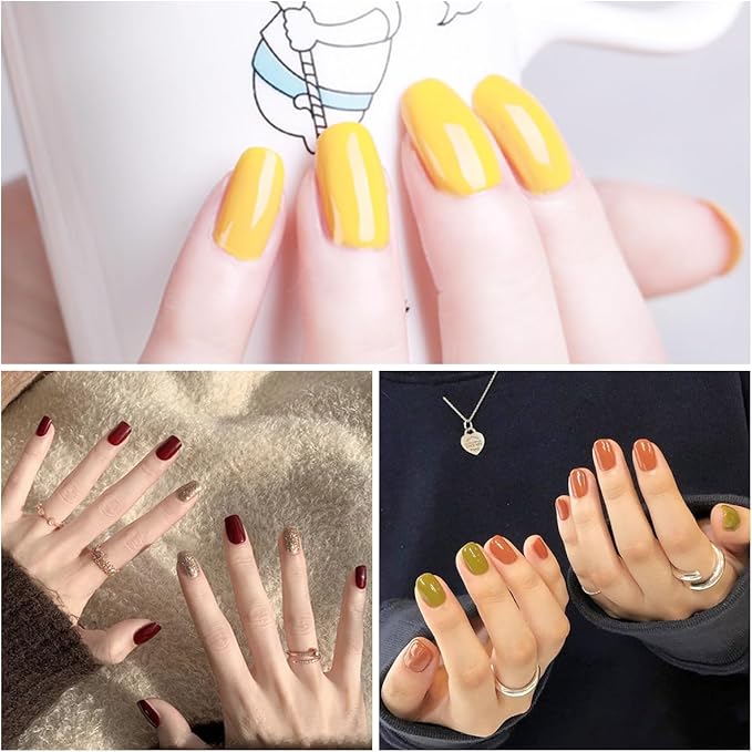 SILPECWEE 16 Sheets Full Nail Wraps for Women Stick on Nail Polish Strips Gel Nail Strips Self Adhesive Nail Polish Stickers Thanksgiving Fingernail Sticker Nails Manicure Kit with Nail File