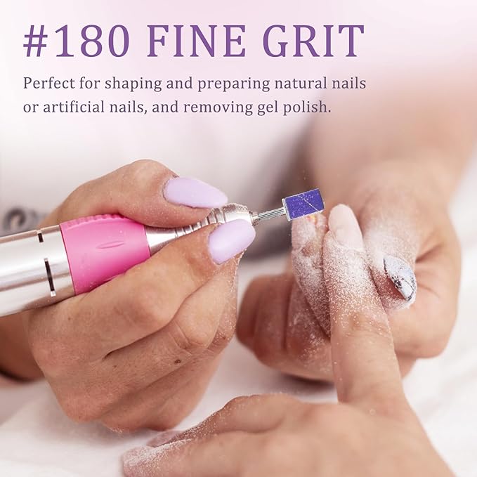 120Pcs Nail Drill Bits Sanding Bands with Nail Drill Bits, Professional Sand Band 180# Fine Grit Nail File Sanding Bands for Acrylic Nails Manicures and Pedicure