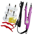 Professional Hair Extension Iron Fast Heat-up Fusion Connector Bonding Tool for Salon Adjustable Temperature Control U Tip Human Hair Extensions Keratin Glue Pink
