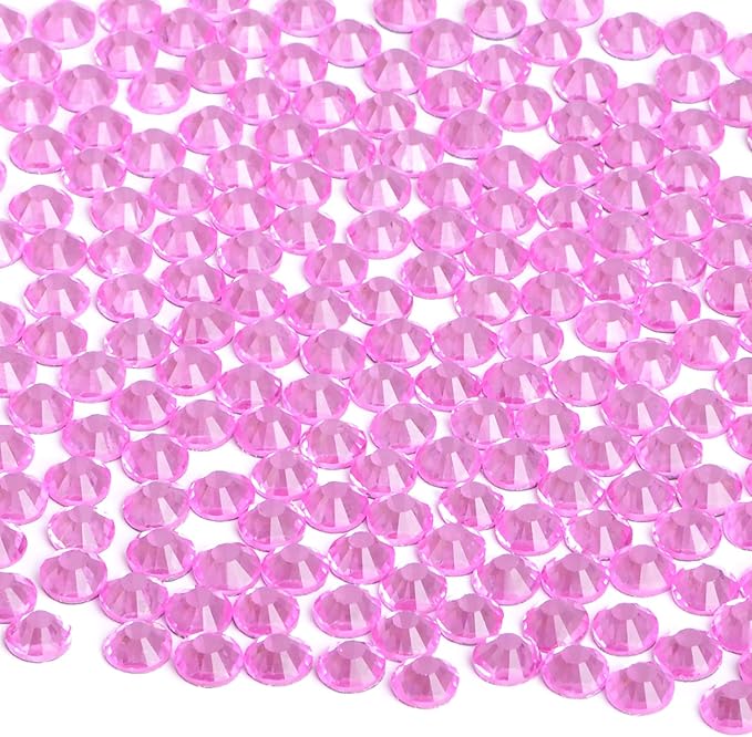 2880 Pieces SS8 Lt. Rose Hotfix Rhinestones Flatback Round Crystal Glass Rhinestones Gems for Crafts Nail Face Art Clothes Shoes Bags DIY