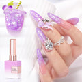 Double Rhythm 0.5Oz Glitter Gel Polish Same Color Same Bollte Shimmer Reflective Color for Nail Art Salon DIY Soak Off 15ml Nail Lamp Gel Polish at Home (Shell Purple-B1205)