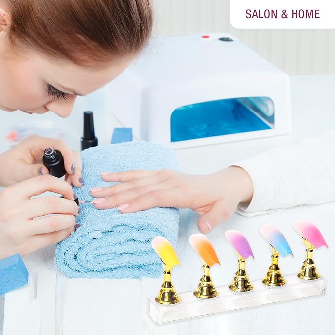 Nail Holder for Nail Art Practice, Nail Stands for False Nails Painting, 30 pcs of adhesive putty 1 Crystal Base 2 Sets Magnetic Acrylic