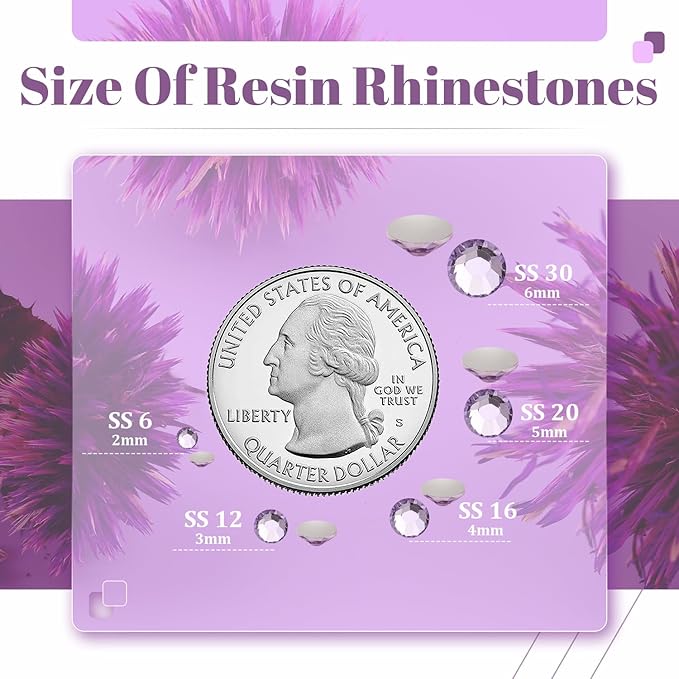 4000PCS 5mm Resin Rhinestones in Bulk (Light Purple), Bedazzling Flatback Crystals Rhinestones for Crafting DIY Nail Decoration, Gems Diomand Charms for Tumbler Shoes Clothing Fabric