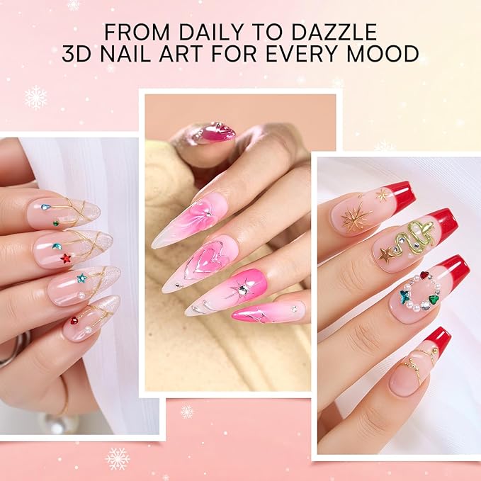 Makartt 3D Gel Nail Art & Chrome Nail Powder Kit: Clear 3D Sculpting Gels for Chrome Powder, 3D Painting No Wipe for Gel Polish, 3D Gels with Gold Silve Nails Chromes for Nails Art Home & Salon DIY