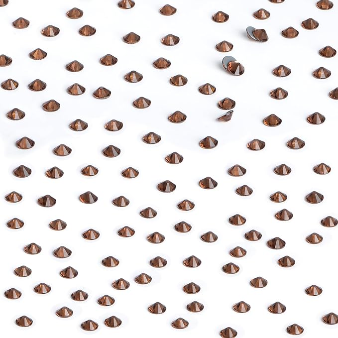 NCB 2880pcs Hotfix Rhinestones Flatback Crystal Rhinestones for Crafts Crafting Clothes Shoes DIY Decorations (Smoked Topaz, SS6 2mm)